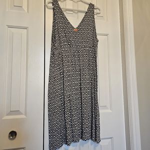 Joe fresh casual black/ white printed sundress in stretch lightweight fabric XL
